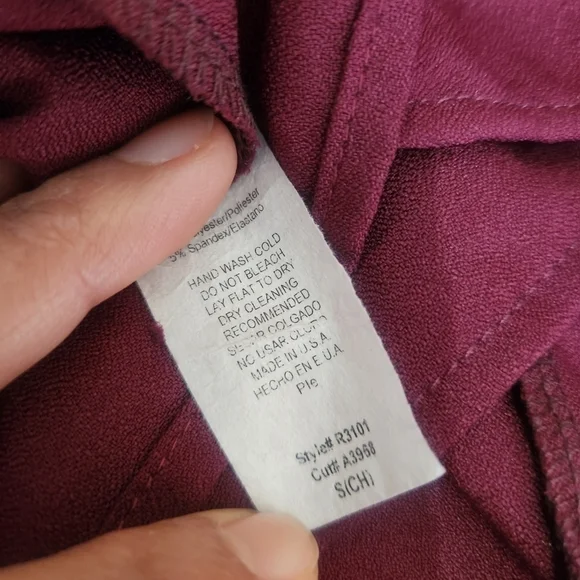 2 Hearts mock neckline sleeves 3/4 waist Belt Size Small - Picture 10 of 14